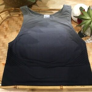 Half moon vented gray ombré athletic tank new with tags